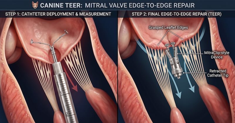 TEER in a mitral valve